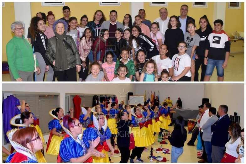 Imágenes de las visitas de este jueves de una pequeña comitiva institucional a los grupos murgueros de Telde (Foto FJS)